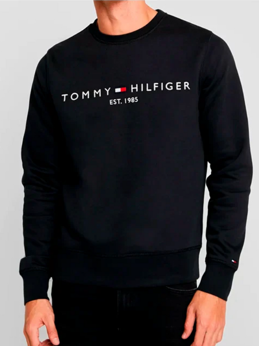 Tommy Hilfiger | Logo Crew Sweatshirt Zwart