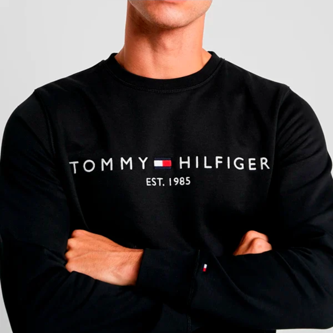 Tommy Hilfiger | Logo Crew Sweatshirt Zwart