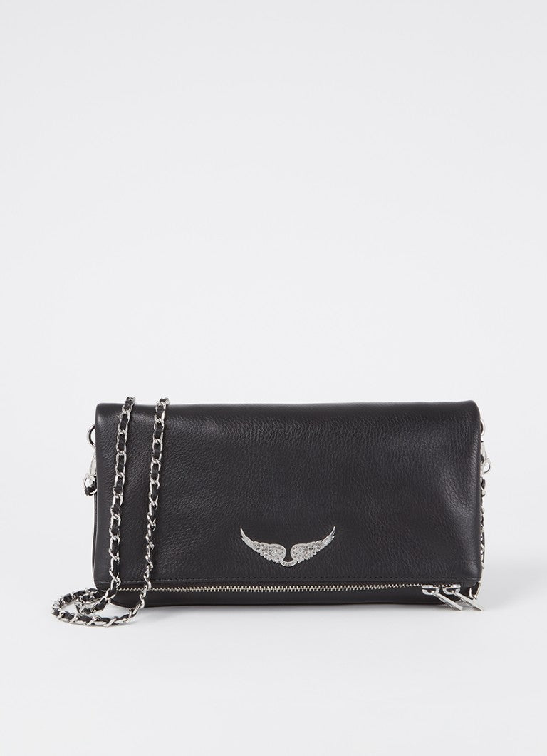 Zadig&Voltaire Rock clutch van leer met afneembare schouderriem